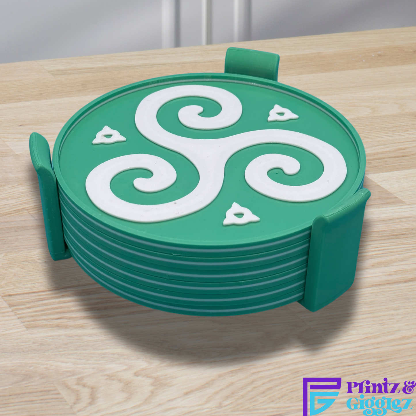 Coasters - 6 Custom Drink Coasters with Holder, 3D Printed Home Decor for Housewarming and Wedding Gifts for Her and Him