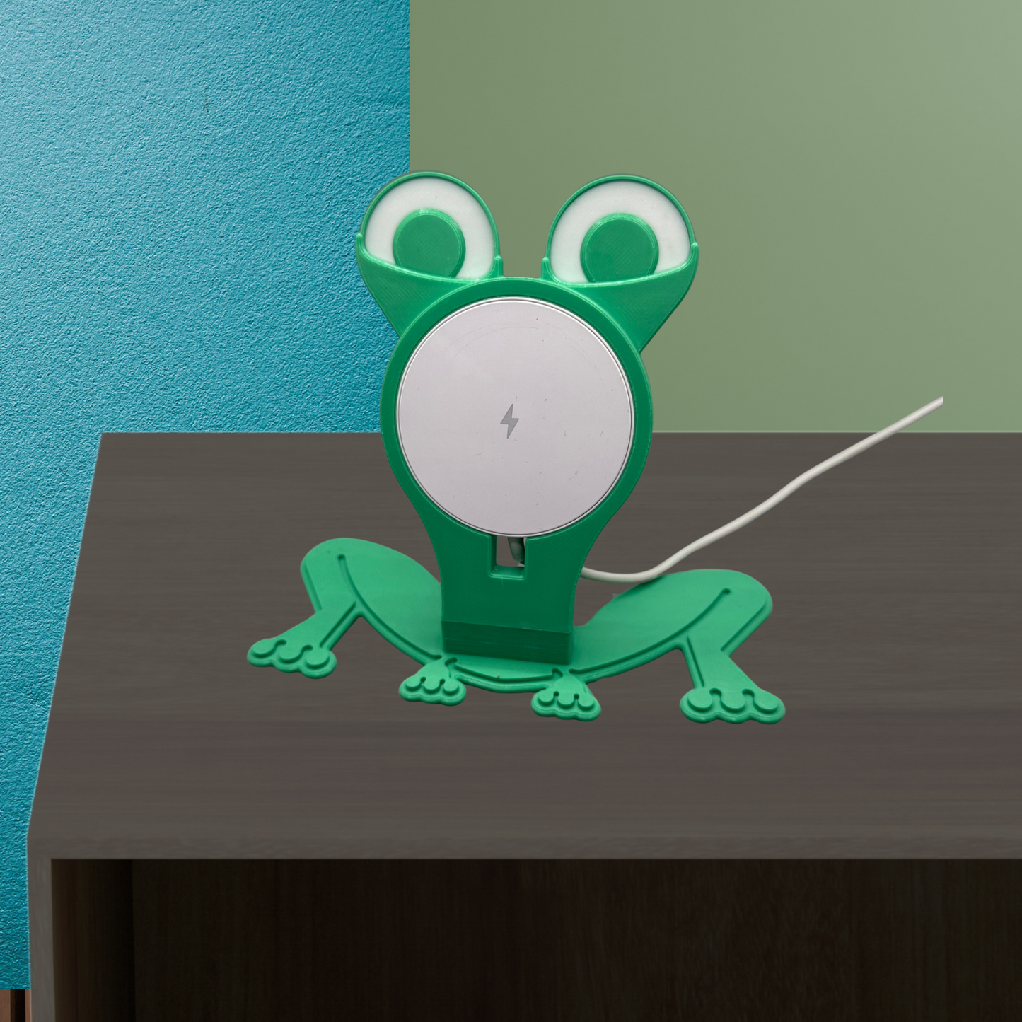 Cute Frog Phone Stand with Wireless Charging - Fun Desk Decor for Kids and Adults