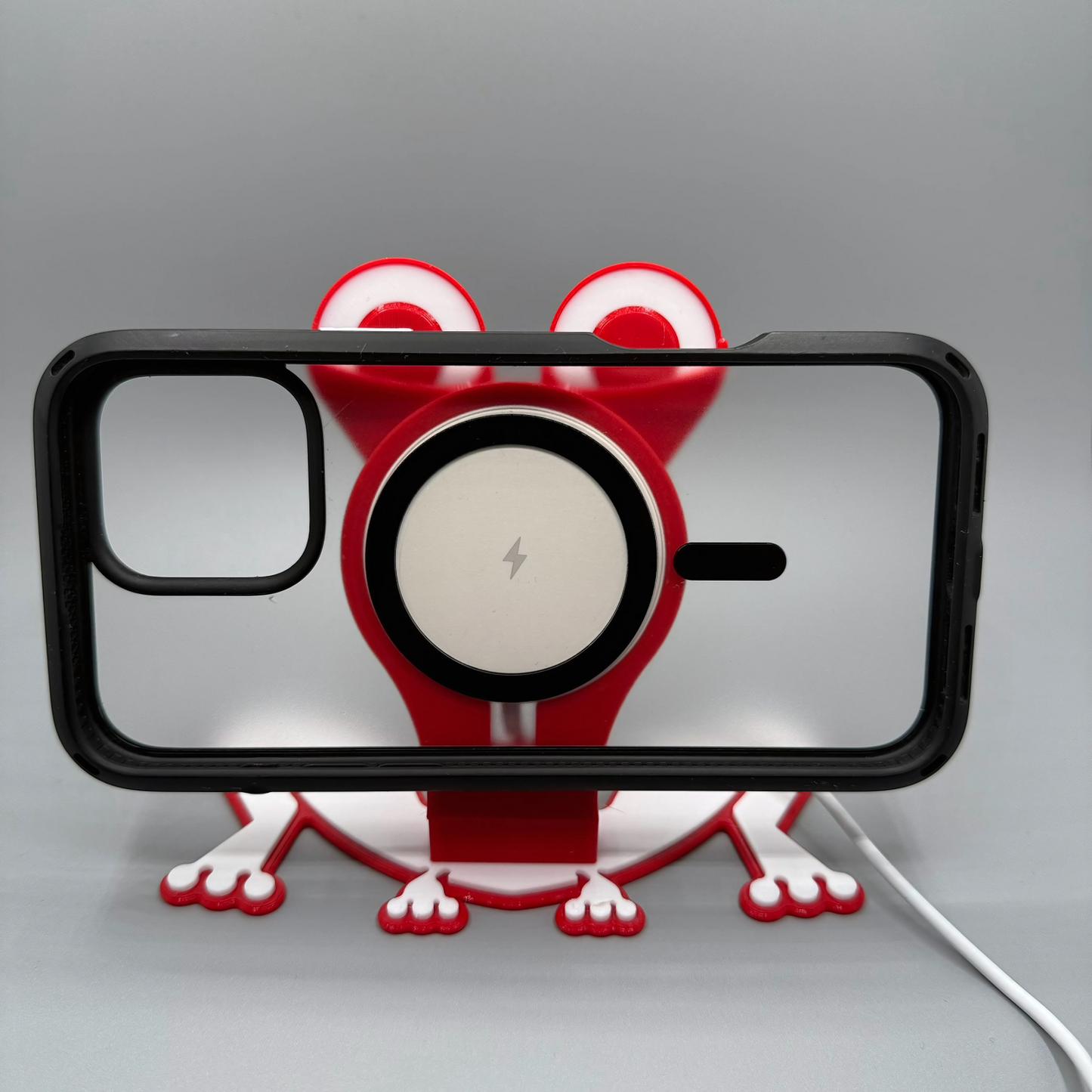 Cute Frog Phone Stand with Wireless Charging - Fun Desk Decor for Kids and Adults